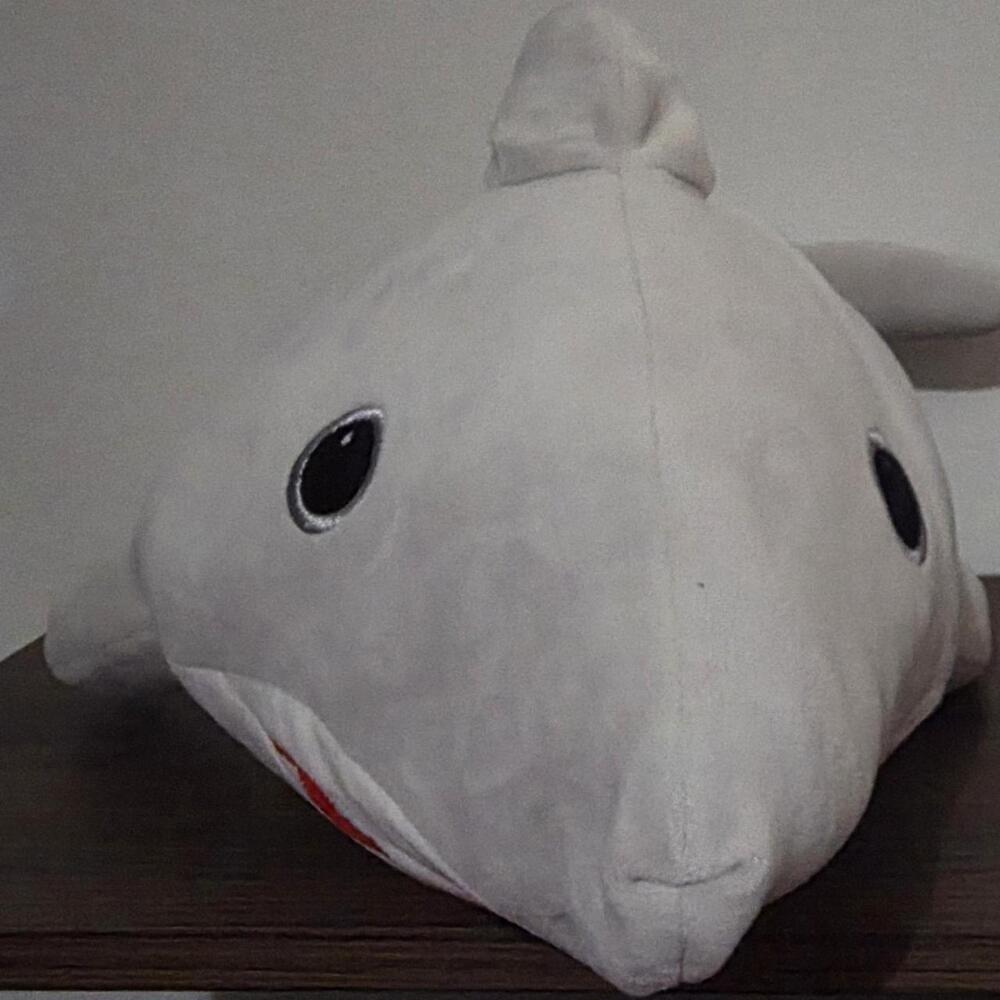 White shark plushie with red mouth #shark #plush